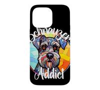 Portrait de Chien en vitrail Schnauzer Addict Coque pour iPhone 14 Pro Max