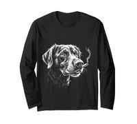 Portrait de Chien fumant Cool - Edgy Pet Art Manche Longue