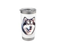 Portrait de chien malamute de l'Alaska Gobelet isotherme en acier inoxydable double paroi