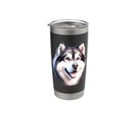 Portrait de chien malamute de l'Alaska Gobelet isotherme en acier inoxydable double paroi