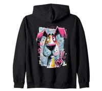 Portrait de Chien Peace Graffiti Pop Character Graphic Art Sign Sweat à Capuche