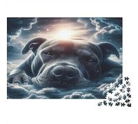 Portrait de Chien Puzzle 1000 Pièces pour Adultes Papier Nuages Rêveurs Jeu de Puzzle 1000 Pièces Décompression Cadeau Famille 52x38cm/1000pcs