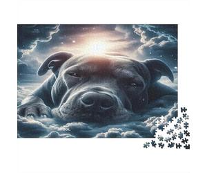 Portrait de Chien Puzzle 1000 Pièces pour Adultes Papier Nuages Rêveurs Jeu de Puzzle 1000 Pièces Décompression Cadeau Famille 52x38cm/1000pcs