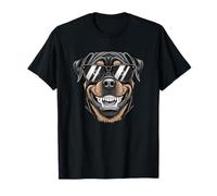Portrait de Chien Rottweiler Mignon Portant des Lunettes de Soleil T-Shirt