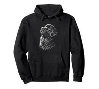 Portrait de Chien Terre-Neuve Noir et Blanc Sweat à Capuche