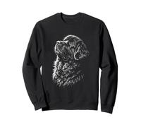 Portrait de Chien Terre-Neuve Noir et Blanc Sweatshirt