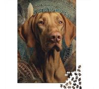 Portrait de Chien Vintage 1000 Pièces Carton Recyclé Peinture Animale Artistique Puzzle, Décompression Éducative, Cadeau Personnalisé, Décor Mural & Activité Vacances Famille 52x38cm/1000pcs