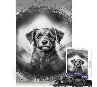 Portrait de Chiot au Fusain, Puzzle de 1000 pièces pour Adultes, défi cérébral, Jouet Anti-Stress, décoration Murale Transparente (38x52cm)