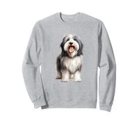 Portrait de Collie Barbu Mignon et Heureux pour Les Amoureux des Chiens Sweatshirt