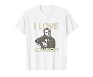 Portrait de compositeur de musique rétro vintage I Love Franz Schubert T-Shirt