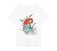 Portrait de croquis aquarelle Brave Merida de Disney T-Shirt, Femme Grandes tailles, Blanc, 2X