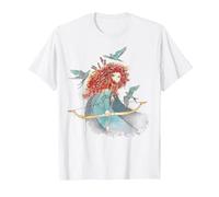 Portrait de croquis aquarelle Brave Merida de Disney T-Shirt, Homme, Blanc, 4XL