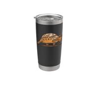 Portrait de dessin animé de bébé sauvage tortue pllodding Gobelet isotherme en acier inoxydable double paroi
