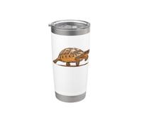 Portrait de dessin animé de bébé sauvage tortue pllodding Gobelet isotherme en acier inoxydable double paroi