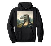 Portrait de Dinosaure inspiré de Mona Lisa avec Style Jurassique Sweat à Capuche