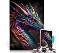 Portrait de Dragon coloré Puzzle 2000 pièces pour Adolescents Jeu Stimulant avec des pièces de Formes aléatoires entièrement imbriquées 70x100cm