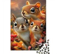 Portrait de Famille d'écureuil Puzzle 1000 Pièces Adultes Animaux Puzzles 1000 Pièces Jeu Éducatif Décor À La Maison 38x26cm/1000pcs