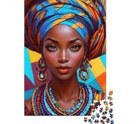 Portrait de Femme Africaine Bundle Puzzle 1000 Pièces Passionnés, Carton Solide, Décoration Murale Maison, Exposition Murale, Cadeau Familial, Plaisir W nd 52x38cm/1000pcs