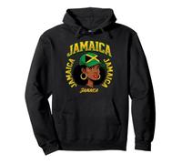 Portrait de Femme Afro Jamaïque avec Drapeau jamaïcain Sweat à Capuche