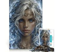 Portrait de Femme aux Cheveux éclairs Puzzle de 1000 pièces pour Adolescents Jeu de Stimulation Cognitive Ajustement Parfait Format Compact Idéal pour des Moments de Jeu en Famille (50x75cm)