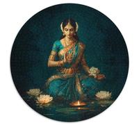 Portrait de Femme Indienne, Fleur de Lotus Cadeau Unique Décoration Intérieure Jeu ÉduChatif Challenge Toy Adultes & Enfants des 14 Ans 1000pcs (67.5x67.5cm)