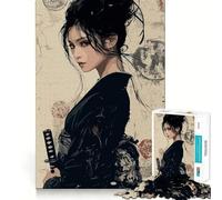 Portrait de Femme samouraï Puzzle de 1000 pièces pour Adultes Jeu de réflexion et de détente Design Original Collection (38x52cm)