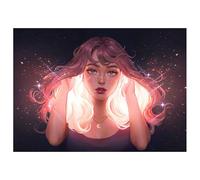 Portrait De Fille De Dessin Animé, Peinture De Diamant En Broderie, Décoration De La Maison, Cadeau