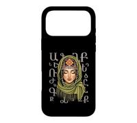 Portrait de Fille Taraz arménienne, Lettres de l'alphabet Art Populaire Coque pour iPhone 17 Pro Max