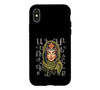 Portrait de Fille Taraz arménienne, Lettres de l'alphabet Art Populaire Coque pour iPhone X/XS