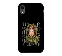 Portrait de Fille Taraz arménienne, Lettres de l'alphabet Art Populaire Coque pour iPhone XR