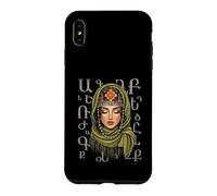 Portrait de Fille Taraz arménienne, Lettres de l'alphabet Art Populaire Coque pour iPhone XS Max