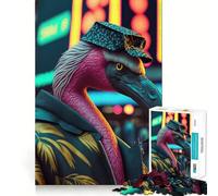 Portrait de Flamant Rose Puzzle de 1000 pièces pour Adolescents Puzzle Facile à Assembler et à découper pour Noël (38x52cm)
