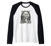 Portrait de George Washington désemparé de l'histoire Amusante Manche Raglan