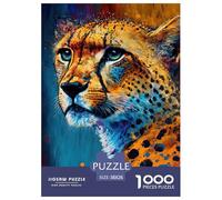 Portrait de gépard coloré 1000 Pièces Puzzle Adultes Puzzles Décoration D Intérieur Jeu De Créatif Classiques pour Créatif 38x26cm/1000pcs