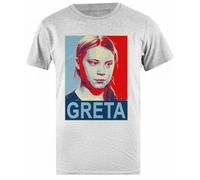 Portrait De Greta Thunberg T-Shirt Homme Basic Coton Gris