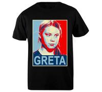 Portrait De Greta Thunberg T-Shirt Homme Basic Coton Noir