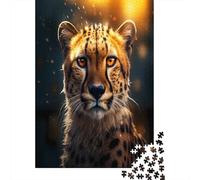 Portrait de guépard Style Artistique animalier1000 Pièces, Puzzle Impossible pour Adultes, Cadeaux, pour Enfants52x38cm/1000pcs