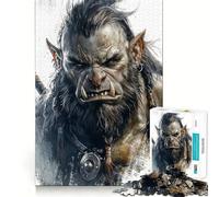 Portrait de Guerrier Orc Puzzle de 1000 pièces pour Adultes Jeu de réflexion Stimulant et apaisant Pièce de Collection de qualité (38x26cm)