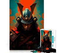 Portrait de Guerrier samouraï Puzzle 1000 pièces pour Adultes Cadeau logique Jeu de réflexion Découpe précise Cadeau élégant (38x52cm)