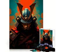 Portrait de Guerrier samouraï Puzzle 1000 pièces pour Adultes Cadeau logique Jeu de réflexion Découpe précise Cadeau élégant (38x52cm)