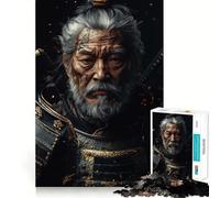 Portrait de Guerrier samouraï Puzzle de 1000 pièces pour Adultes Renforce la mémoire Moments de détente Bords Nets Cadeau raffiné (50x75cm)