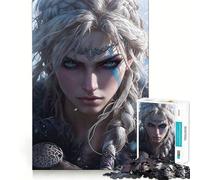 Portrait de guerrière Valkyrie Puzzle de 1000 pièces pour Adultes Jeu de logique Découpe de précision Bords Lisses pour Les réunions de Famille (38x26cm)