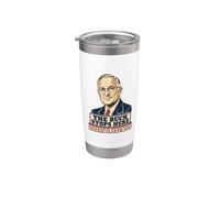 Portrait de Harry S. Truman The Buck Stops Here Gobelet isotherme en acier inoxydable double paroi