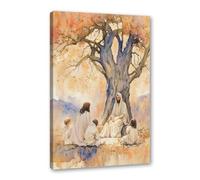 Portrait de Jésus à l'aquarelle de Dieu chrétien, poster sur toile pour décoration d'intérieur (SKU30 x 40 cm), encadré (toile emballée)