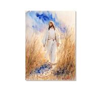 Portrait de Jésus à l'aquarelle, Dieu chrétien, poster sur toile, peinture murale pour salon, décoration d'intérieur (SKU4, 30 x 40 cm), sans cadre)