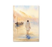 Portrait de Jésus à l'aquarelle, Dieu chrétien, poster sur toile, peintures murales pour salon, décoration d'intérieur (SKU1,40 x 60 cm), sans cadre)