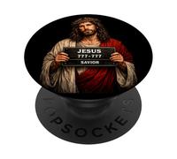 Portrait de Jésus avec Couronne d'Épines Vintage PopSockets PopGrip Adhésif