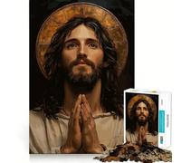 Portrait de Jésus-Christ en prière Puzzle de 1000 pièces pour Adultes pour développer sa logique et sa capacité de réflexion Découpe précise Cadeau élégant (38x26cm)
