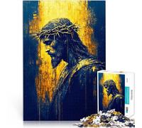 Portrait de Jésus-Christ Puzzles de 1000 pièces pour Adolescents Jouets Anti-Stress Liste de souhaits avec Le Père Noël 38x26cm