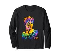Portrait de Jules César avec Motif Tie Dye Veni Vidi Vici Manche Longue